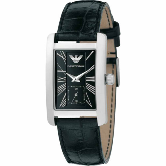 Classic Black Dial Black Leather Strap AR0144 25mm