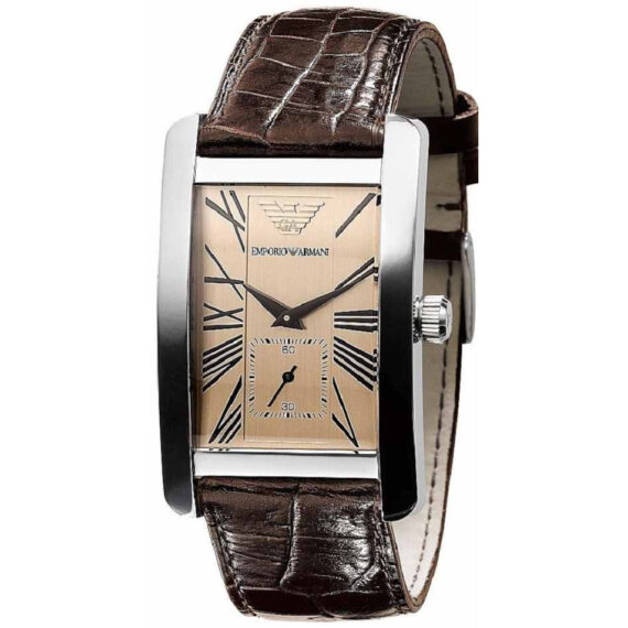 Classic Beige Dial Brown Leather Strap AR0154