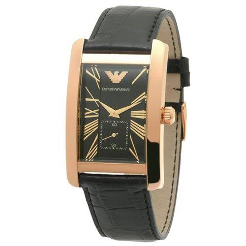 Classic Black Dial Rose Gold Men's Watch AR0168