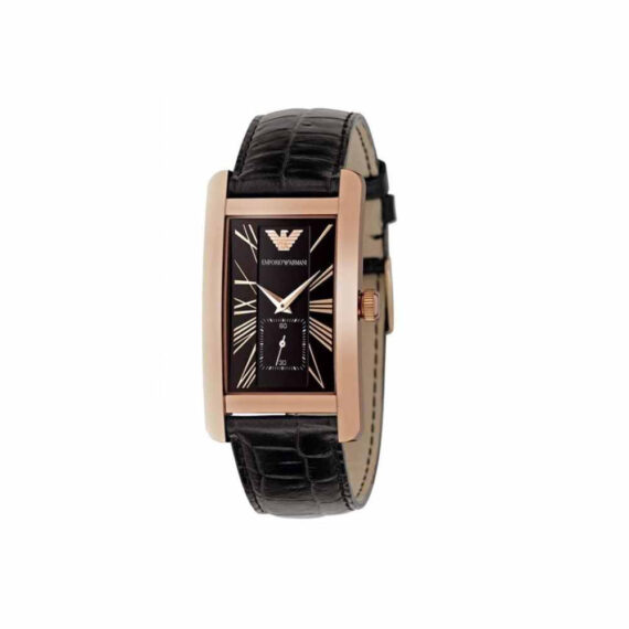 Classic Black Dial Leather Strap AR0169 28mm