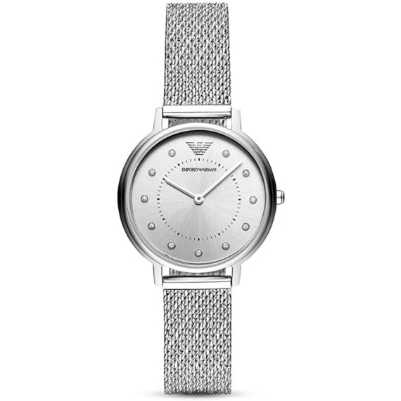 Crystal Silver Dial Mesh Bracelet AR11128 32mm