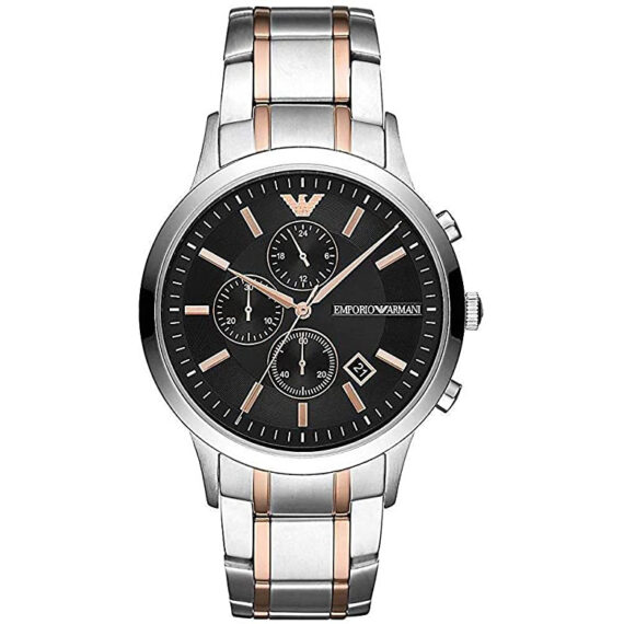 Renato Chronograph Black Dial Two-Tone Stainless Steel 43mm AR11165