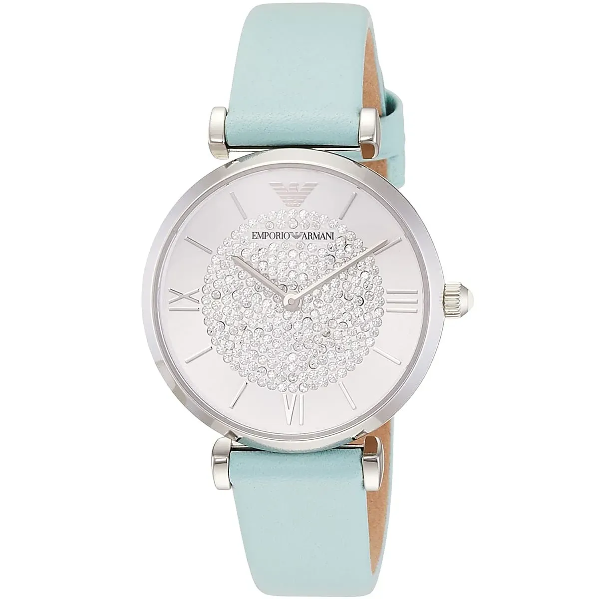Gianni T-Bar Quartz Silver Dial Blue Leather AR11443 32mm