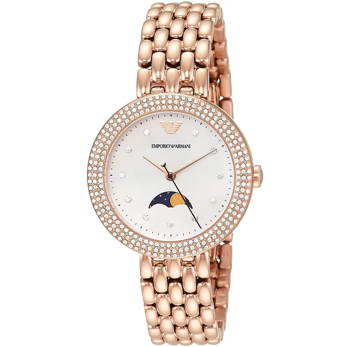 Rosa Quartz Crystal White Mother of Pearl Dial Ladies Watch AR11462