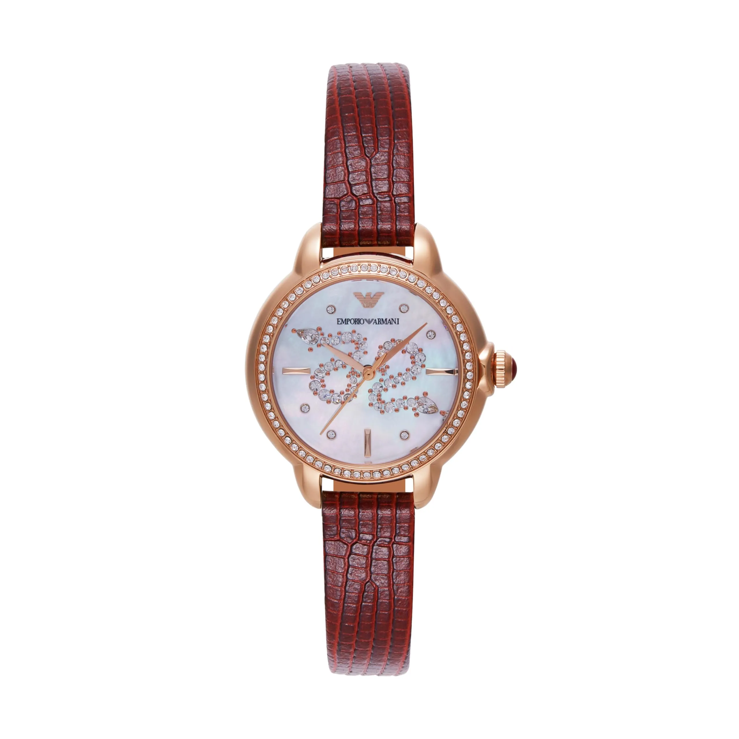 Snake Dial Red Leather Strap Watch AR11646 32mm