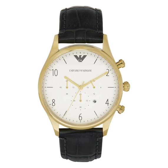 Classic Chronograph White Dial Black Leather AR1892 43mm