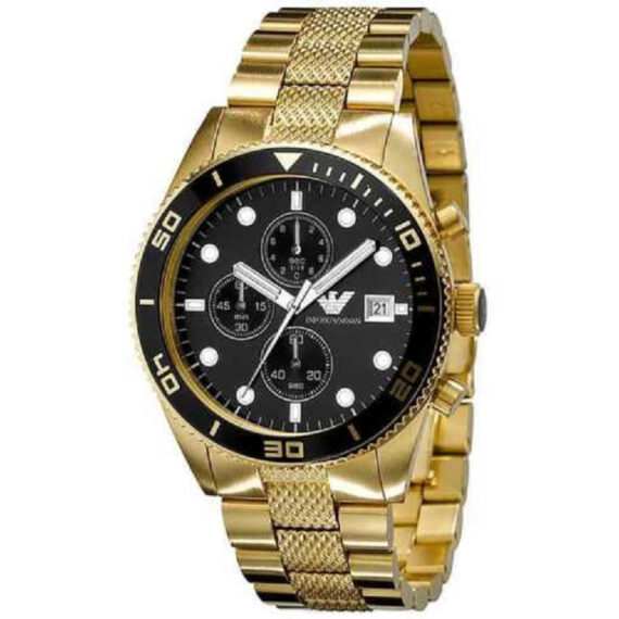 Chronograph Gold-Tone Stainless Steel Black Dial AR5857 43mm