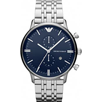 Gianni Chronograph Blue Dial Silver Steel Strap AR80013