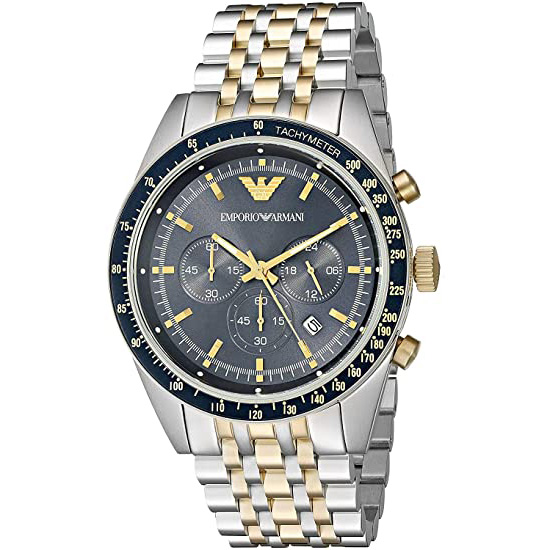 Tazio Chronograph Blue Dial Two-Tone AR8030
