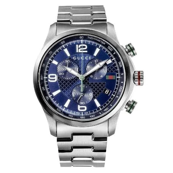 Gucci G-Timeless Chronograph YA126288 44mm Blue Dial Stainless Steel Watch Ref. YA126288