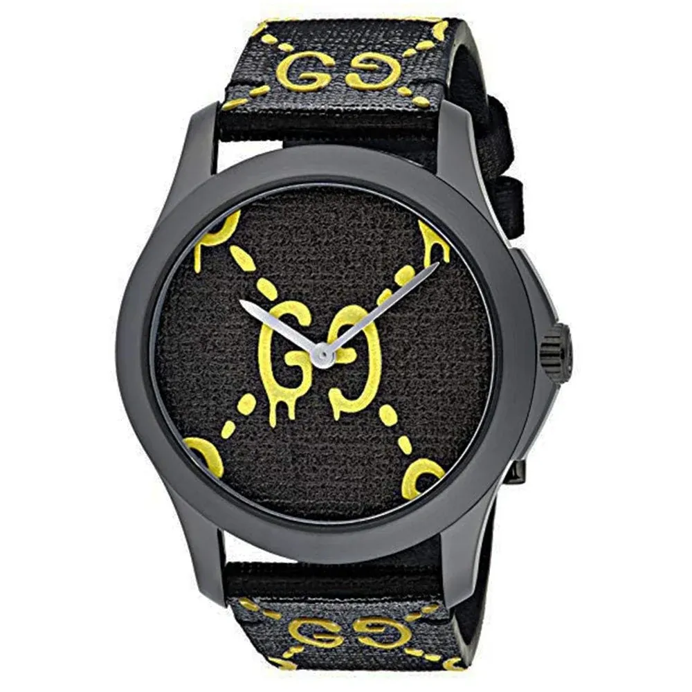 G-Timeless Ghost Black/Yellow Dial Rubber Strap YA1264019 38mm
