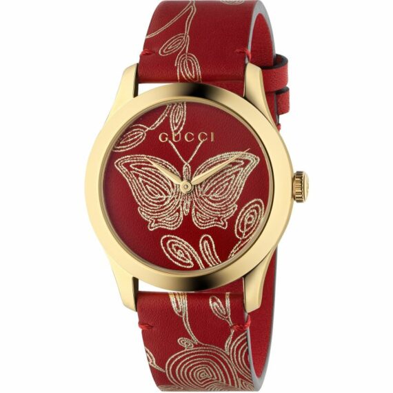 G-Timeless Red Butterfly Dial Red Leather YA1264054