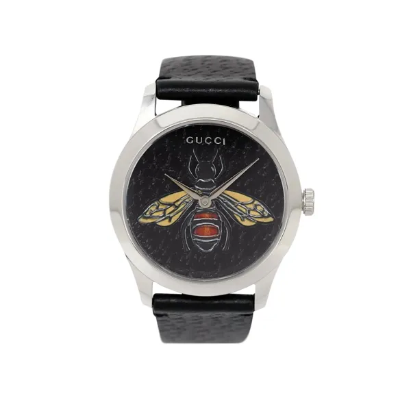 G-Timeless Black Dial with Embroidered Honeybee YA1264067 38mm