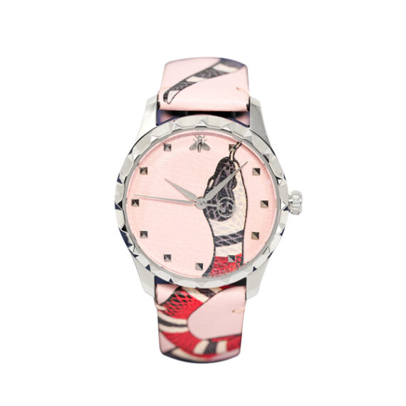 G-Timeless Le Marche Des Merveilles Pastel Pink Kingsnake Print Dial YA1264083 38mm