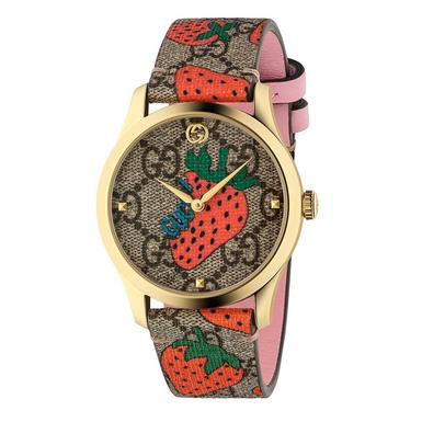 G-Timeless Strawberry Canvas Dial Leather YA1264133
