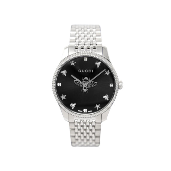 G-Timeless Slim Bee Motif Black Dial YA1264154 36mm