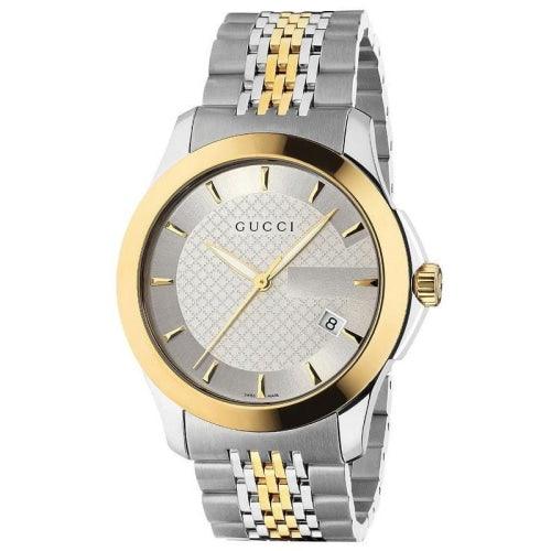 G-Timeless Silver Diamond Pattern Dial Two-Tone YA126450 38mm