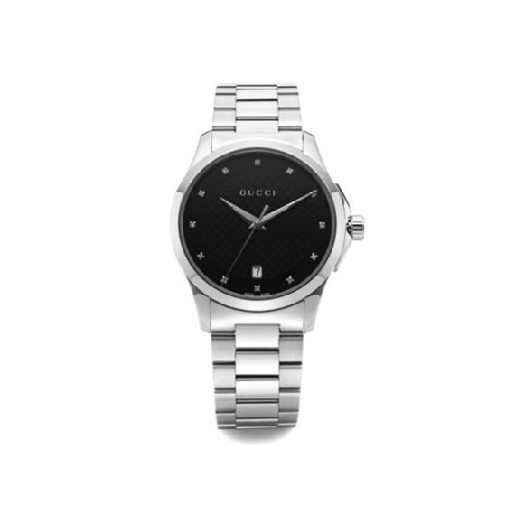 G-Timeless Black Dial Diamond Stainless Steel YA126456 38mm