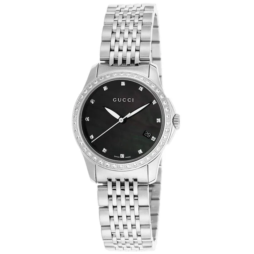G-Timeless Black Mother of Pearl Diamond YA126509 27mm