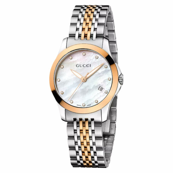G-Timeless 27mm Mother of Pearl Diamond Dial Two-Tone YA126514