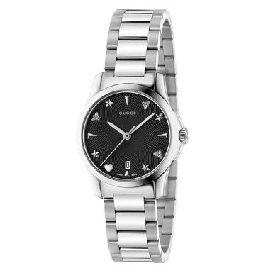 Gucci G-Timeless YA126573A 27mm Black Dial Stainless Steel Watch Ref. YA126573A