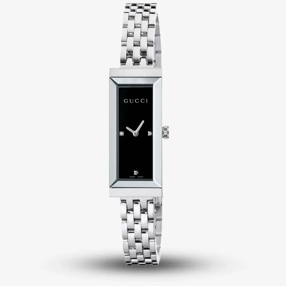 Gucci G-Frame YA127504 Rectangular Black Dial Stainless Steel Watch Ref. YA127504