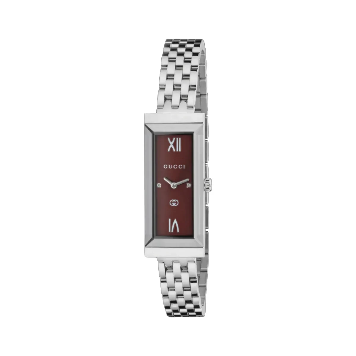 Gucci G-Frame YA127518 Rectangular Red Dial Stainless Steel Watch Ref. YA127518