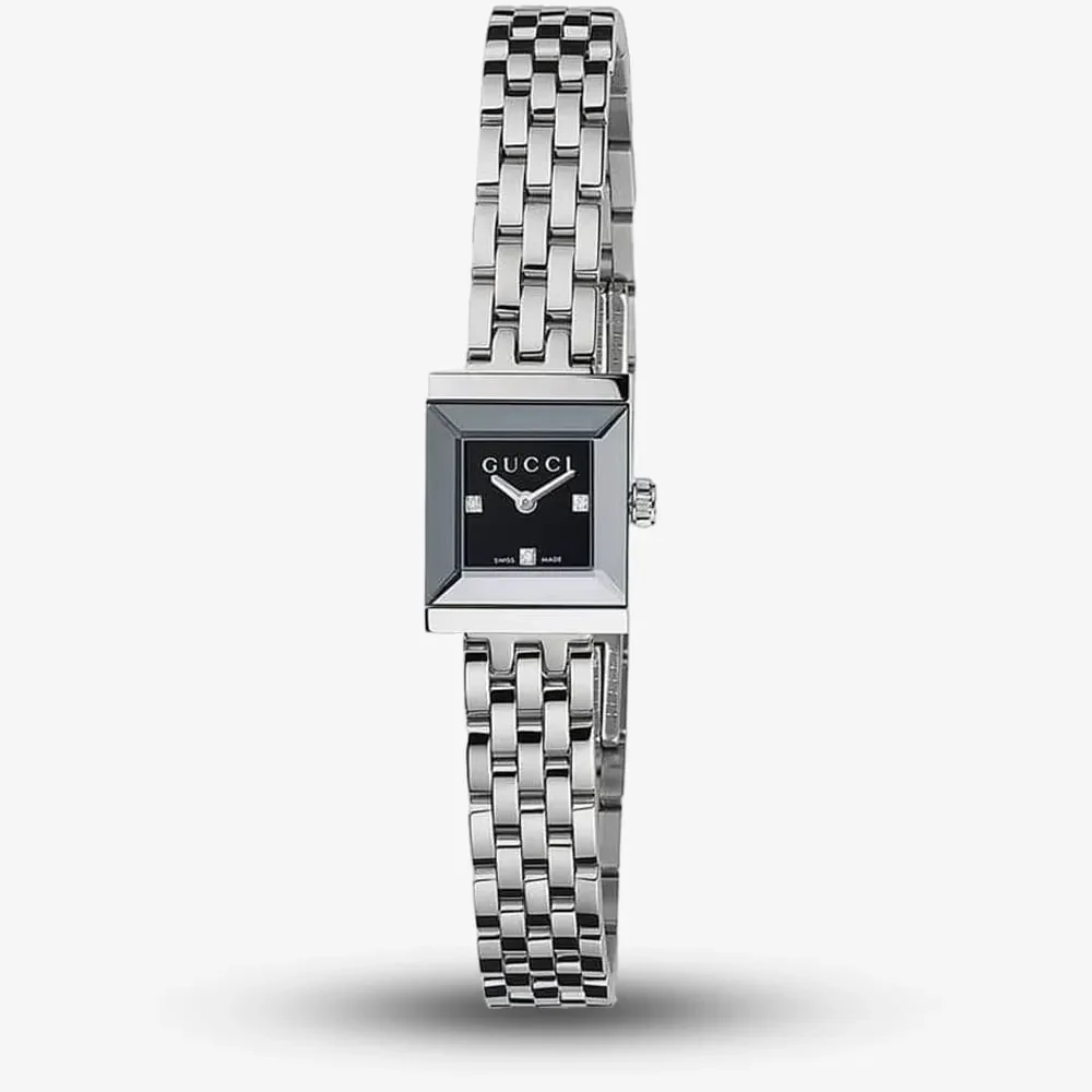 Gucci G-Frame YA128507 Rectangular Black Dial Stainless Steel Watch Ref. YA128507