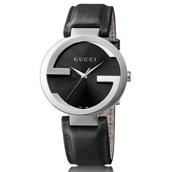 Interlocking-G Black Dial Black Leather YA133205 42mm
