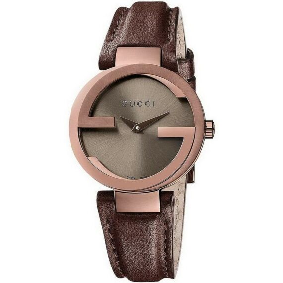 Interlocking G Brown Dial Brown Leather Strap YA133309 37mm