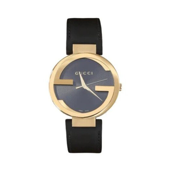 Interlocking G Black Dial Leather Strap YA133326 37mm
