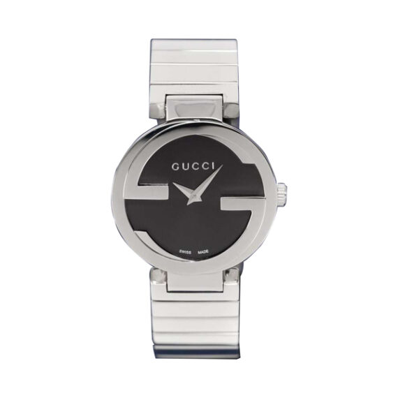 Interlocking G Quartz Black Dial Stainless Steel YA133502 29mm