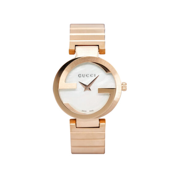 Interlocking G Mother of Pearl Dial Rose Gold-Tone Women's Watch YA133515 29mm
