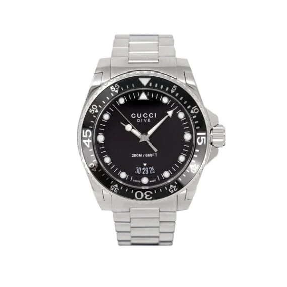 Gucci Dive YA136301B 40mm Stainless Steel Black Dial Watch Ref. YA136301B
