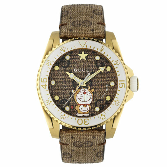 Dive Doraemon Gold White YA136334 40mm