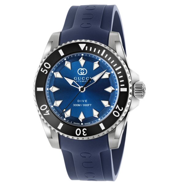 Dive Automatic Blue Dial Rubber Strap Watch 40mm - YA136359
