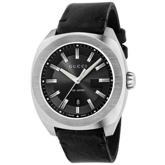 GG2570 Black Dial Black Leather Strap YA142206 44mm