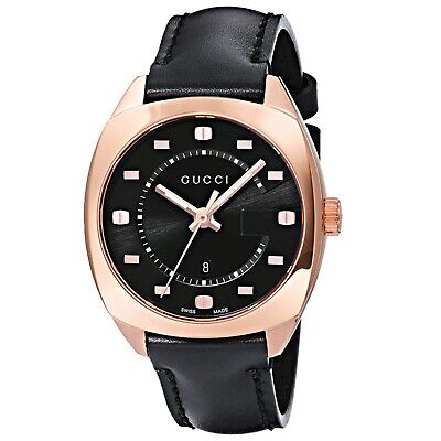 GG2570 Black Dial Black Leather Strap YA142407 37mm