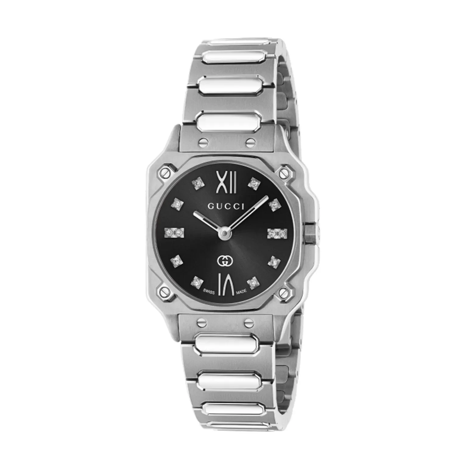 Gucci G-Flat YA166507 24mm Black Dial Stainless Steel Watch Ref. YA166507