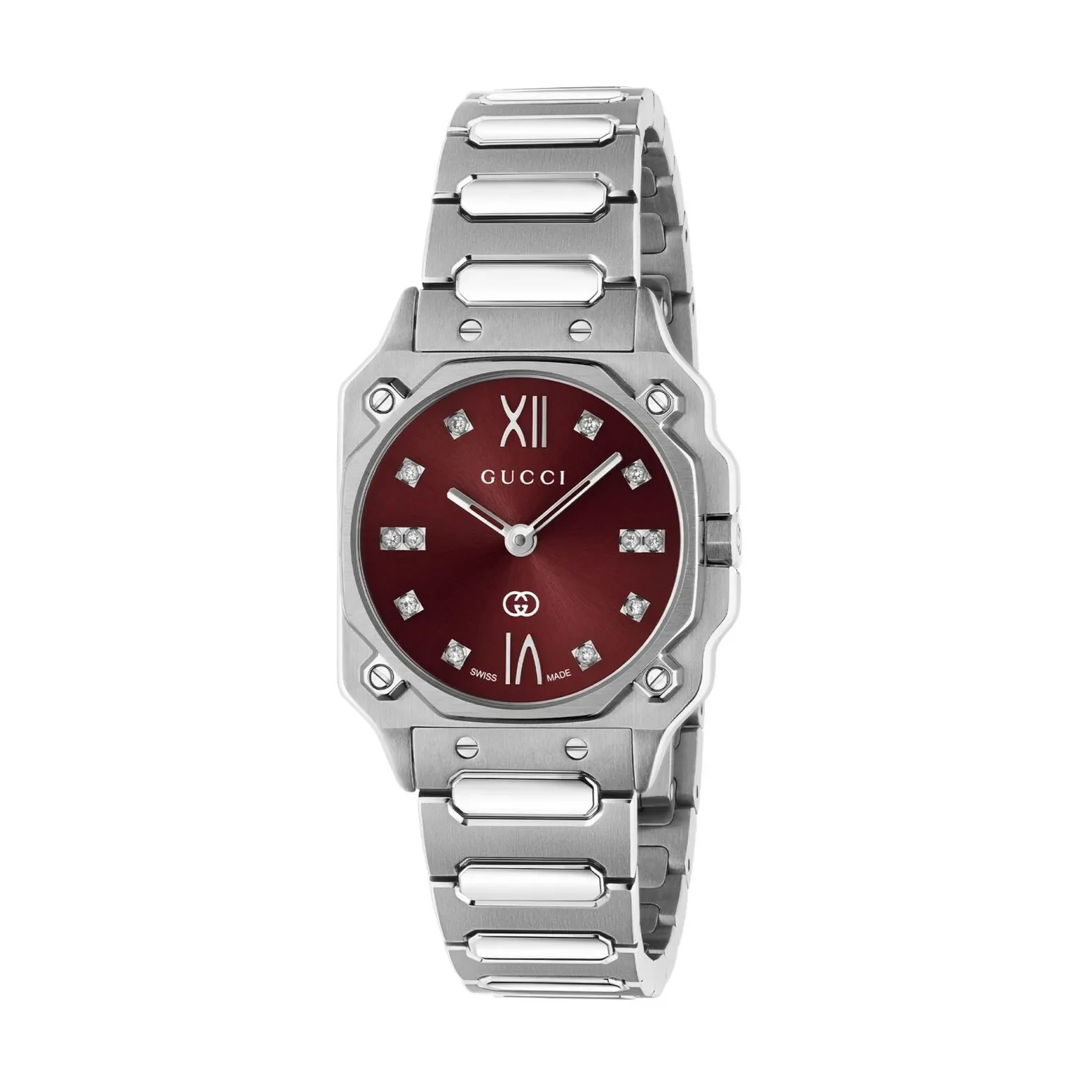 Gucci G-Flat YA166508 24mm Red Dial Stainless Steel Watch Ref. YA166508