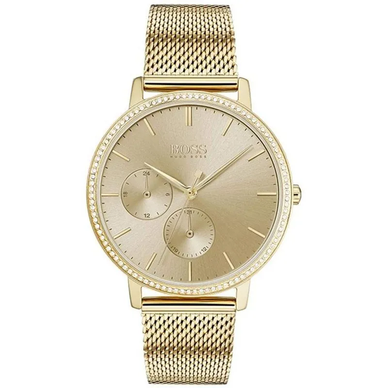 Infinity Gold Dial Gold Mesh Bracelet Watch 1502520