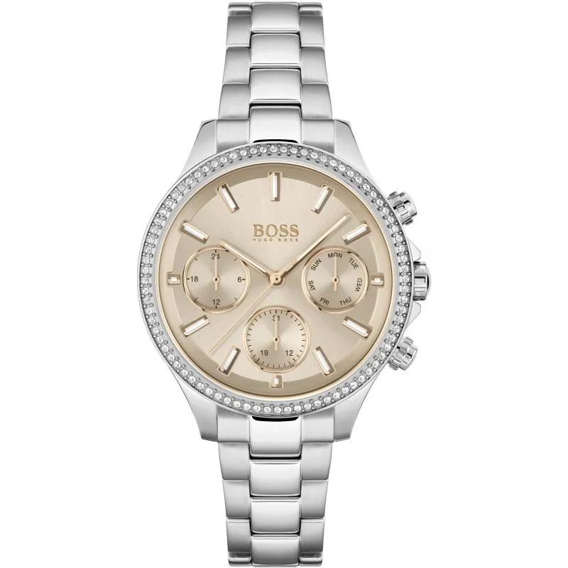 Hera Multifunction Rose Gold Dial Silver Stainless Steel Bracelet 1502565