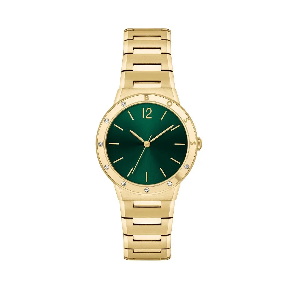 Breath Green Dial Gold Stainless Steel Women's Watch 1502649