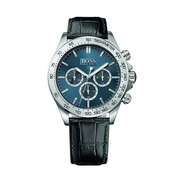 Ikon Blue Dial Black Leather Strap Chronograph 1513176
