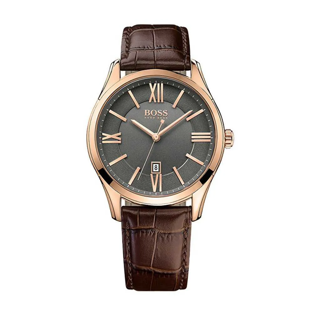 Ambassador Chronograph Sunray Grey Dial Brown Leather 1513387