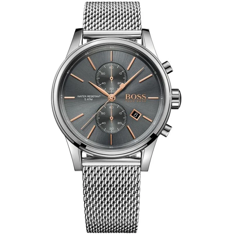 Jet Chronograph Grey Dial Silver Mesh Bracelet 1513440