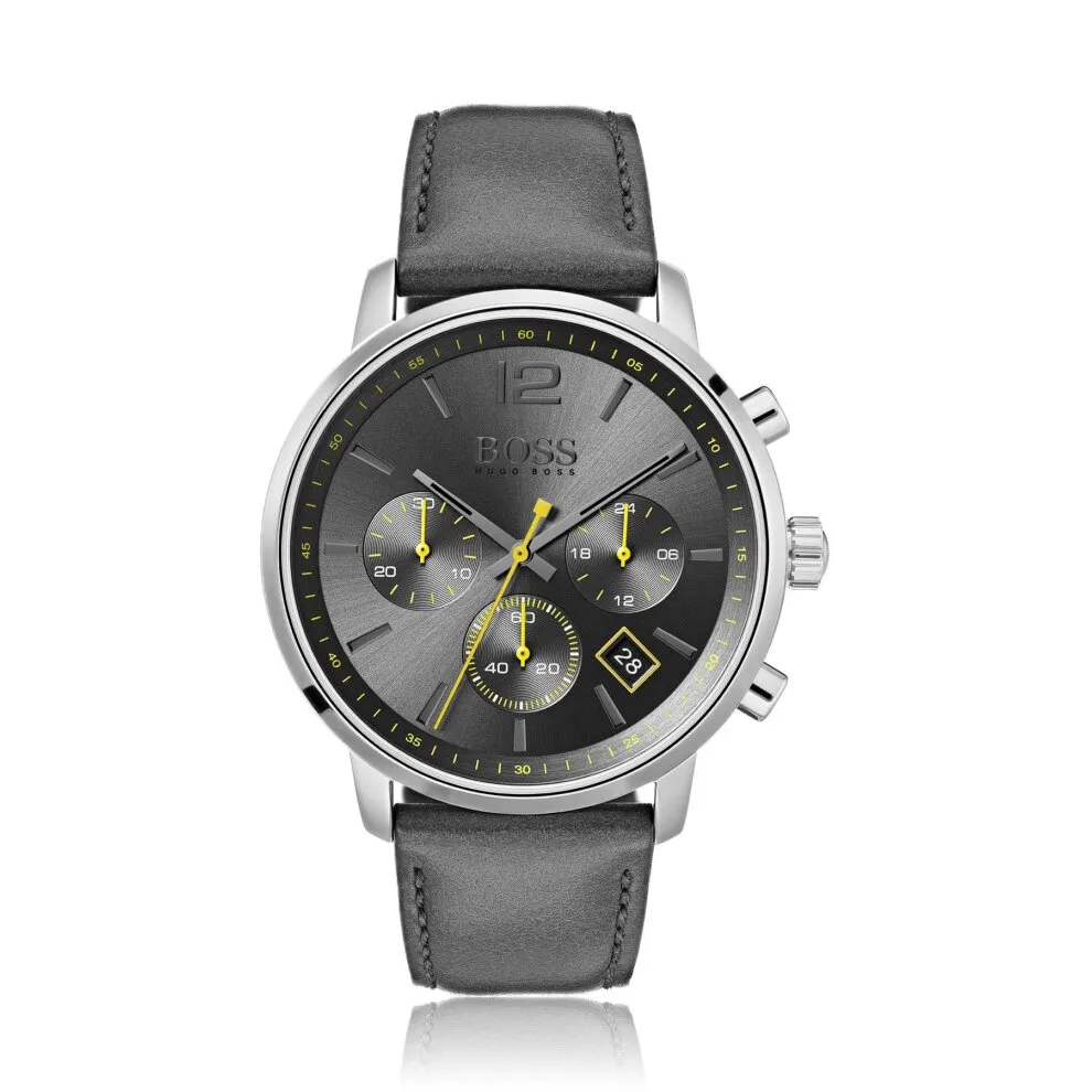 Attitude Grey Dial Grey Leather Strap 1513658