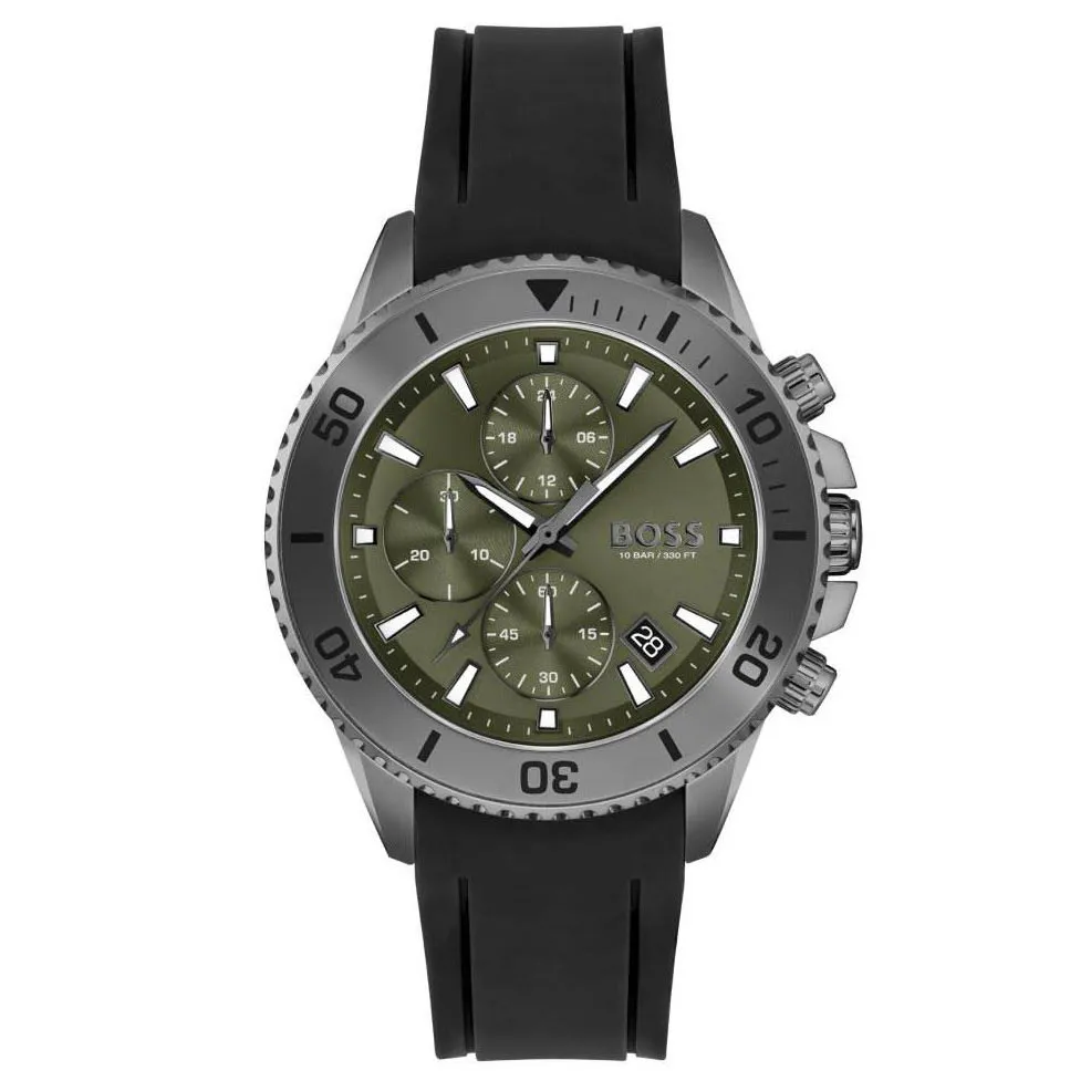 Admiral Chronograph Green Dial Black Silicone Strap 1513967