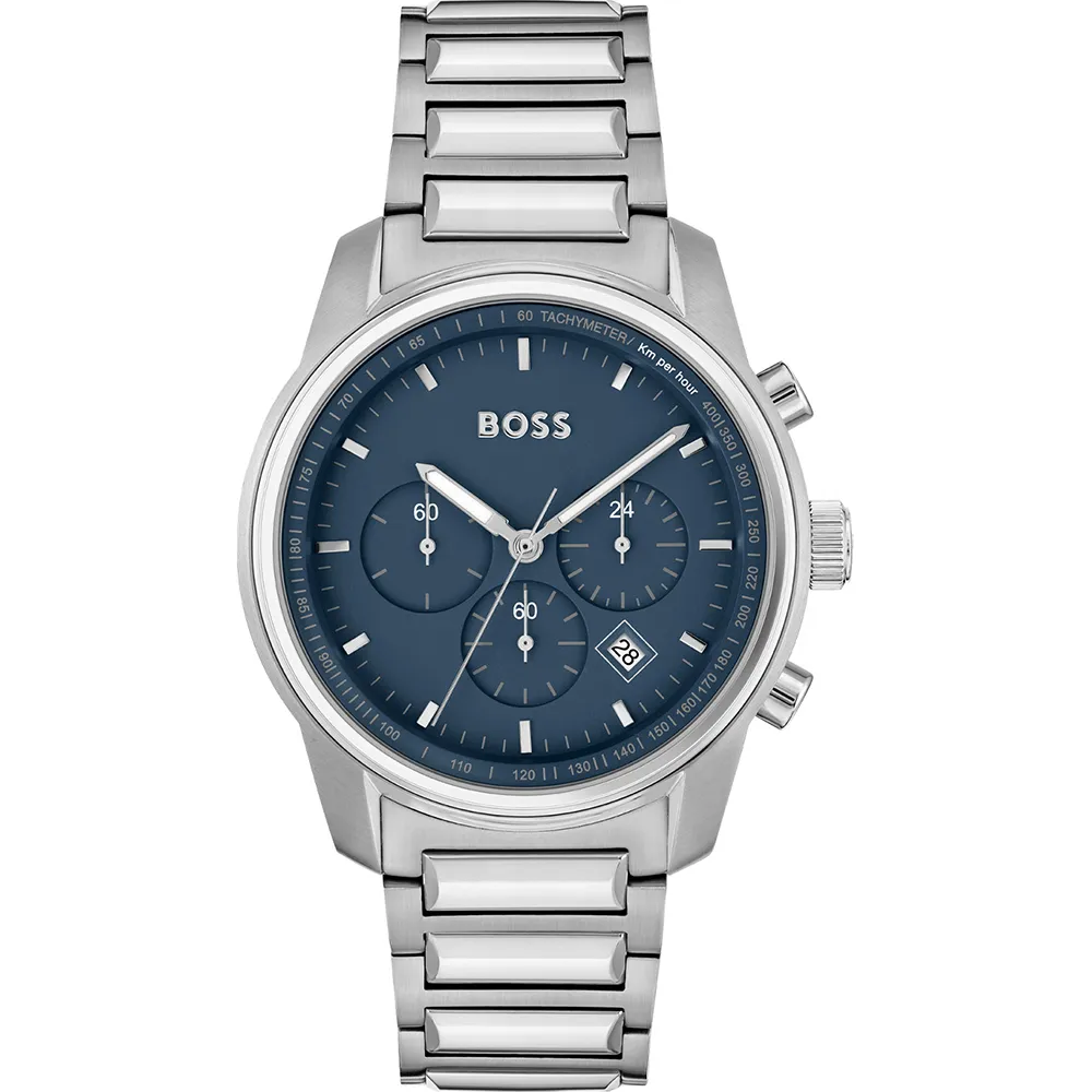 Trace Chronograph Blue Dial Silver Steel Strap 1514007