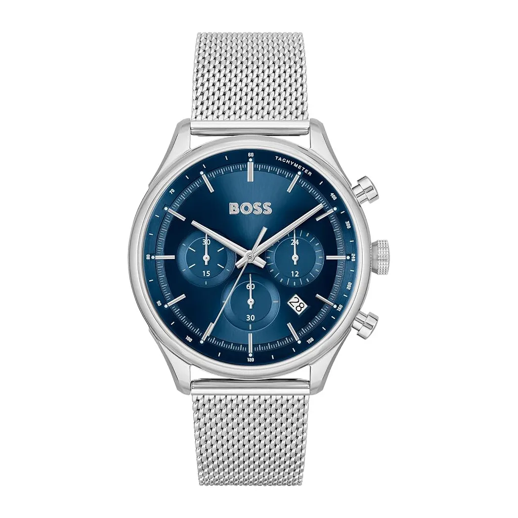 Gregor Chronograph Blue Dial Silver Mesh 1514052